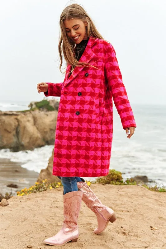 HOUNDSTOOTH TWEED COAT