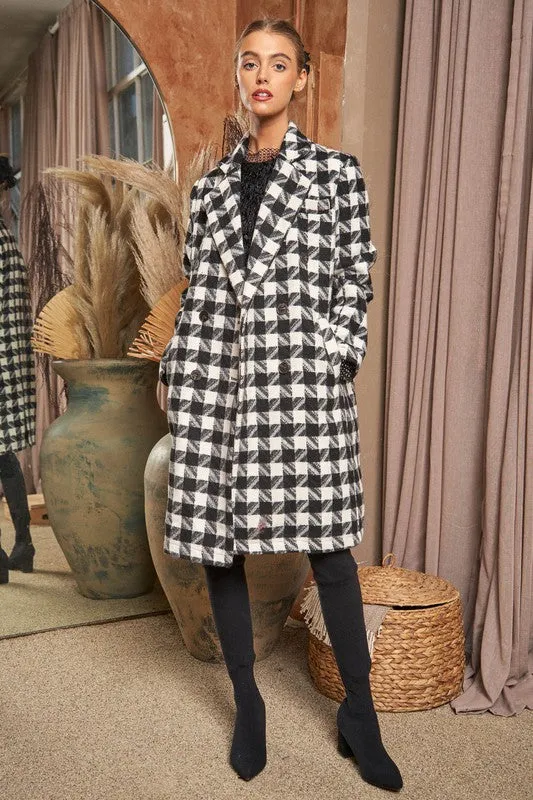 HOUNDSTOOTH TWEED COAT