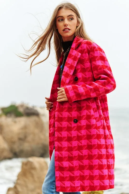 HOUNDSTOOTH TWEED COAT