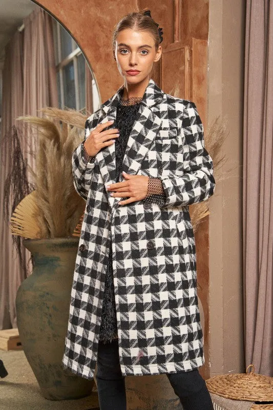 HOUNDSTOOTH TWEED COAT