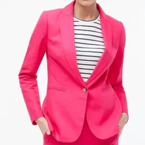 J. Crew Parke Blazer in Stretch Linen Blend, Vivid