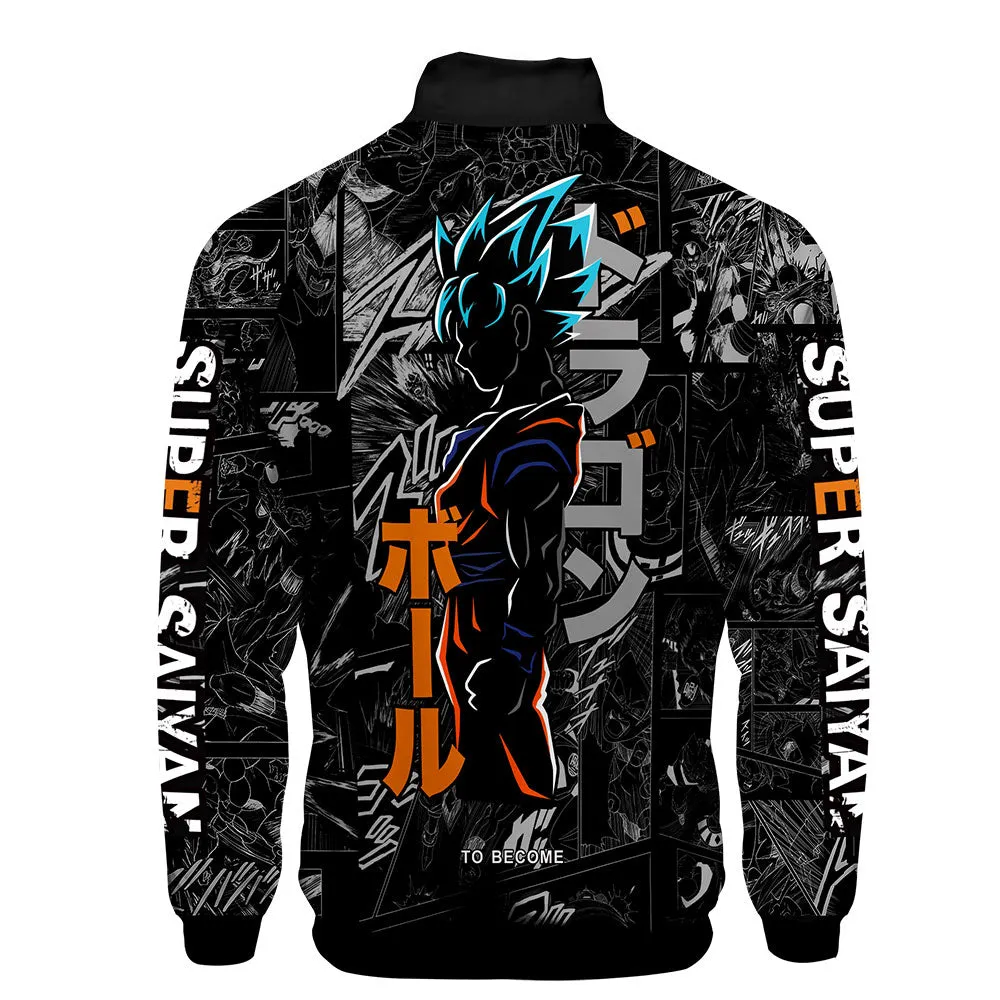 Japanese Anime Dragon Ball Goku 3D Jacket Men Women Harajuku Hip Hop New Style Hoodies Casual Stand Collar Zipper Sweatshirt