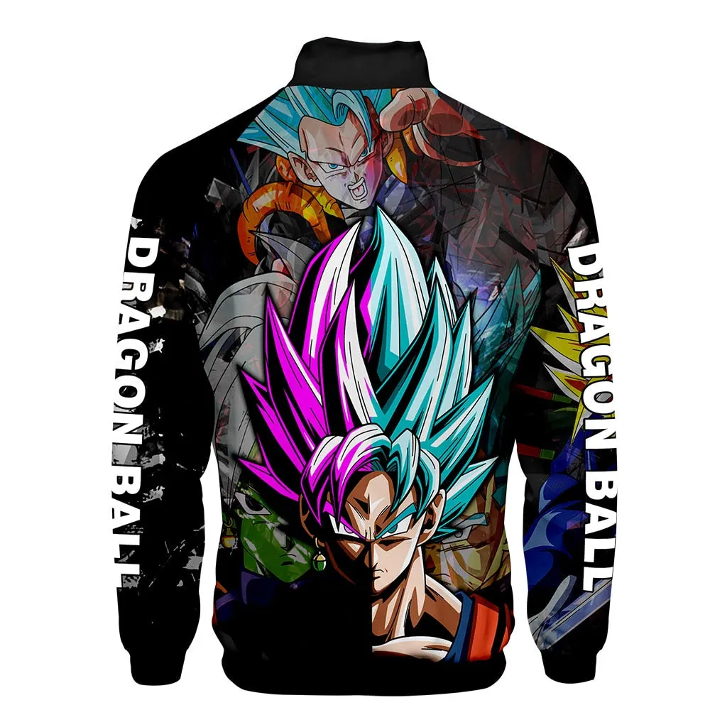 Japanese Anime Dragon Ball Goku 3D Jacket Men Women Harajuku Hip Hop New Style Hoodies Casual Stand Collar Zipper Sweatshirt