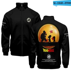 Japanese Anime Dragon Ball Goku 3D Jacket Men Women Harajuku Hip Hop New Style Hoodies Casual Stand Collar Zipper Sweatshirt