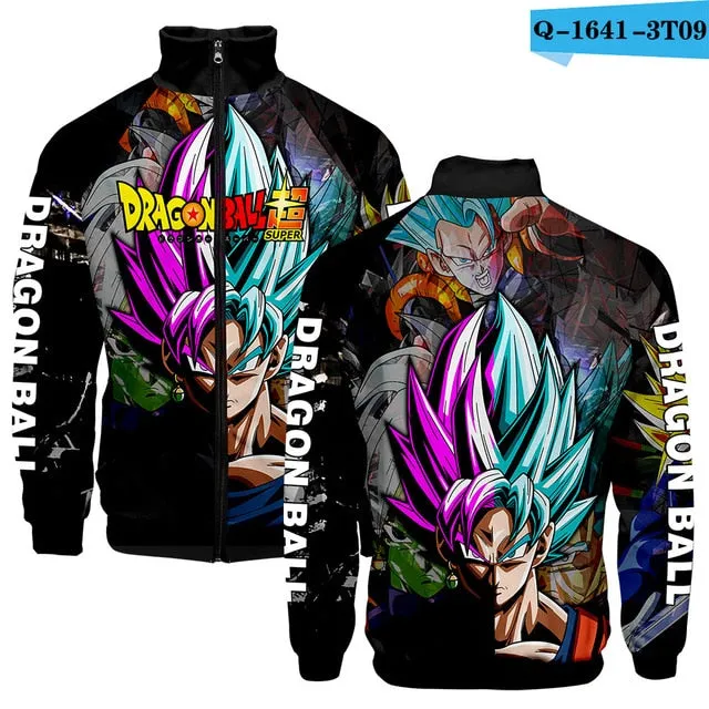 Japanese Anime Dragon Ball Goku 3D Jacket Men Women Harajuku Hip Hop New Style Hoodies Casual Stand Collar Zipper Sweatshirt