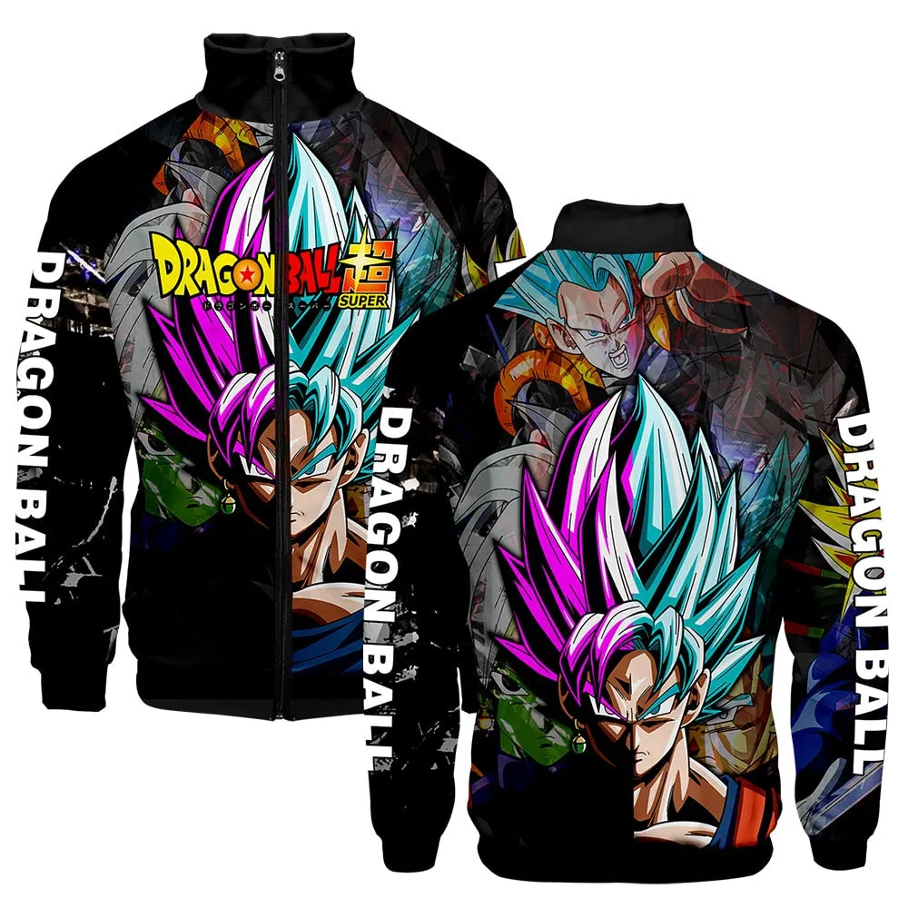 Japanese Anime Dragon Ball Goku 3D Jacket Men Women Harajuku Hip Hop New Style Hoodies Casual Stand Collar Zipper Sweatshirt