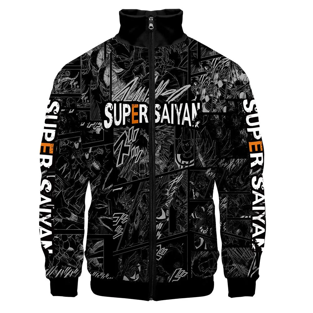 Japanese Anime Dragon Ball Goku 3D Jacket Men Women Harajuku Hip Hop New Style Hoodies Casual Stand Collar Zipper Sweatshirt