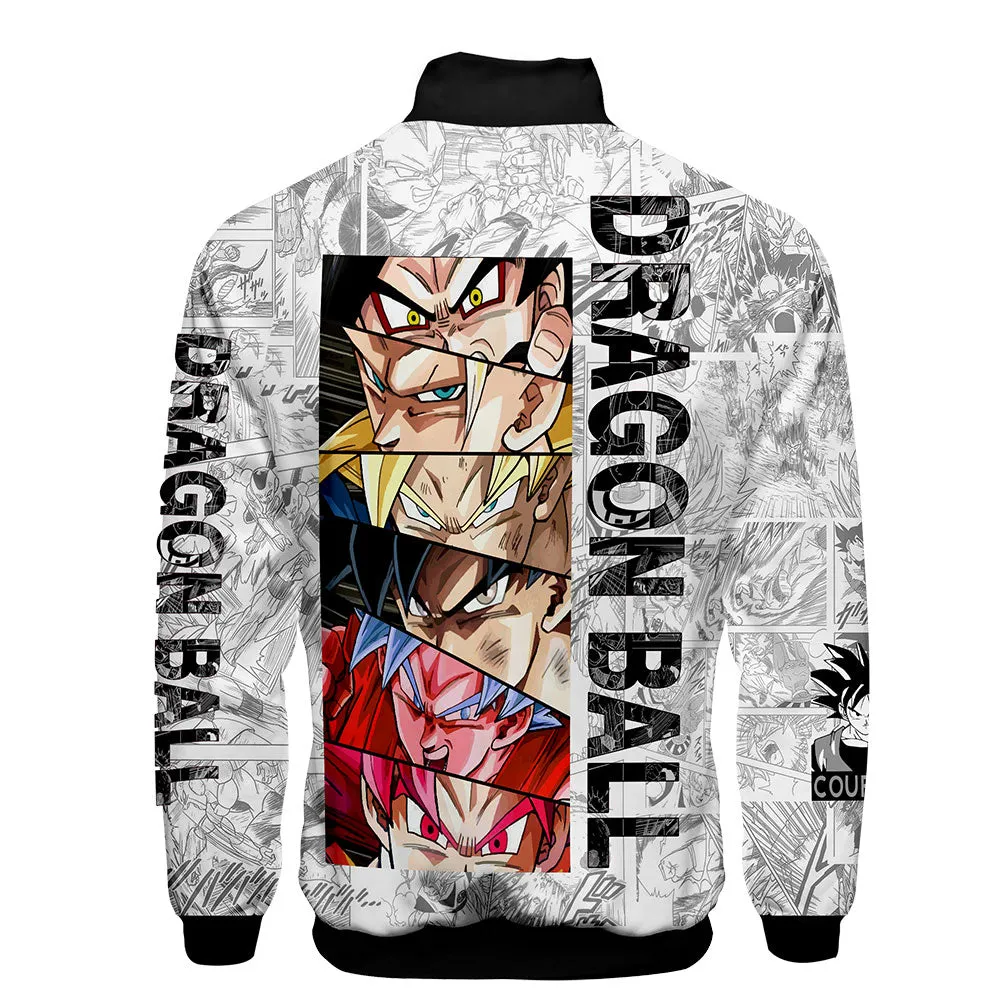 Japanese Anime Dragon Ball Goku 3D Jacket Men Women Harajuku Hip Hop New Style Hoodies Casual Stand Collar Zipper Sweatshirt