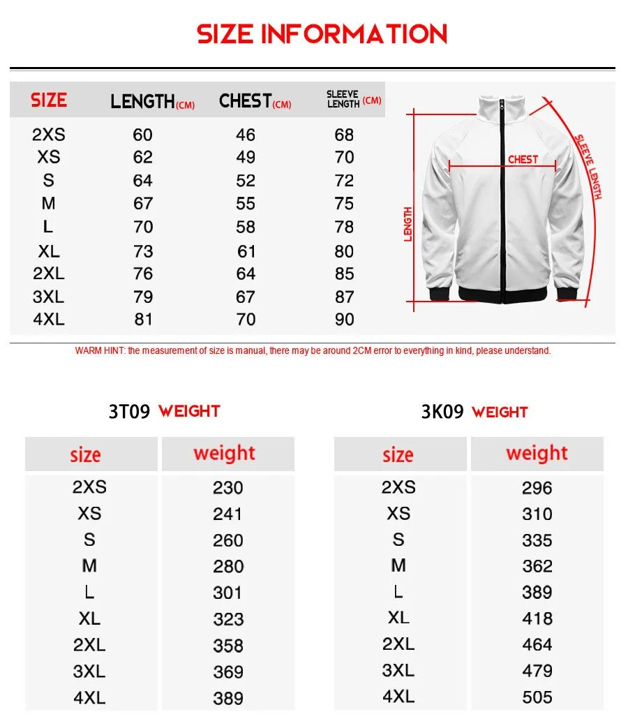 Japanese Anime Dragon Ball Goku 3D Jacket Men Women Harajuku Hip Hop New Style Hoodies Casual Stand Collar Zipper Sweatshirt