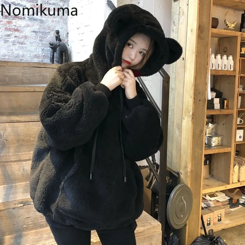 JazzHer 2025 Women Clothing Oversized Hoodies Y2k Tops Streetwear Rabbit Ears Hooded Sweatshirts Thicked Casual Chic Hoodie Ropa Mujer