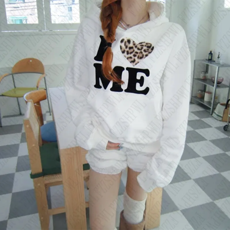 JazzHer Korean 2000s Harajuku Aesthetic Print Women's Hoodies Casual Slim Chic Sweatshirt Grunge Punk Hip Hop Gothic Emo Girl Streetwear