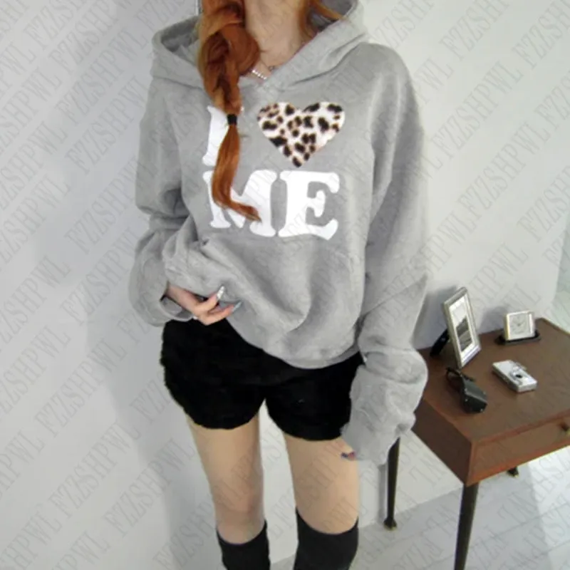 JazzHer Korean 2000s Harajuku Aesthetic Print Women's Hoodies Casual Slim Chic Sweatshirt Grunge Punk Hip Hop Gothic Emo Girl Streetwear