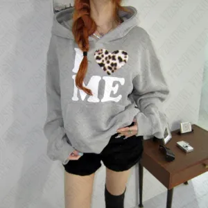 JazzHer Korean 2000s Harajuku Aesthetic Print Women's Hoodies Casual Slim Chic Sweatshirt Grunge Punk Hip Hop Gothic Emo Girl Streetwear
