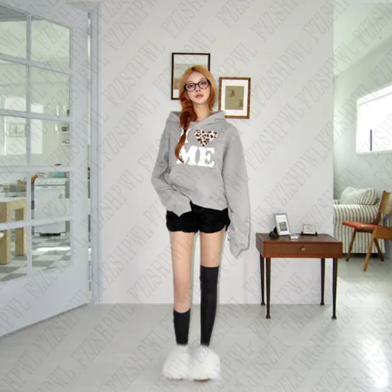 JazzHer Korean 2000s Harajuku Aesthetic Print Women's Hoodies Casual Slim Chic Sweatshirt Grunge Punk Hip Hop Gothic Emo Girl Streetwear
