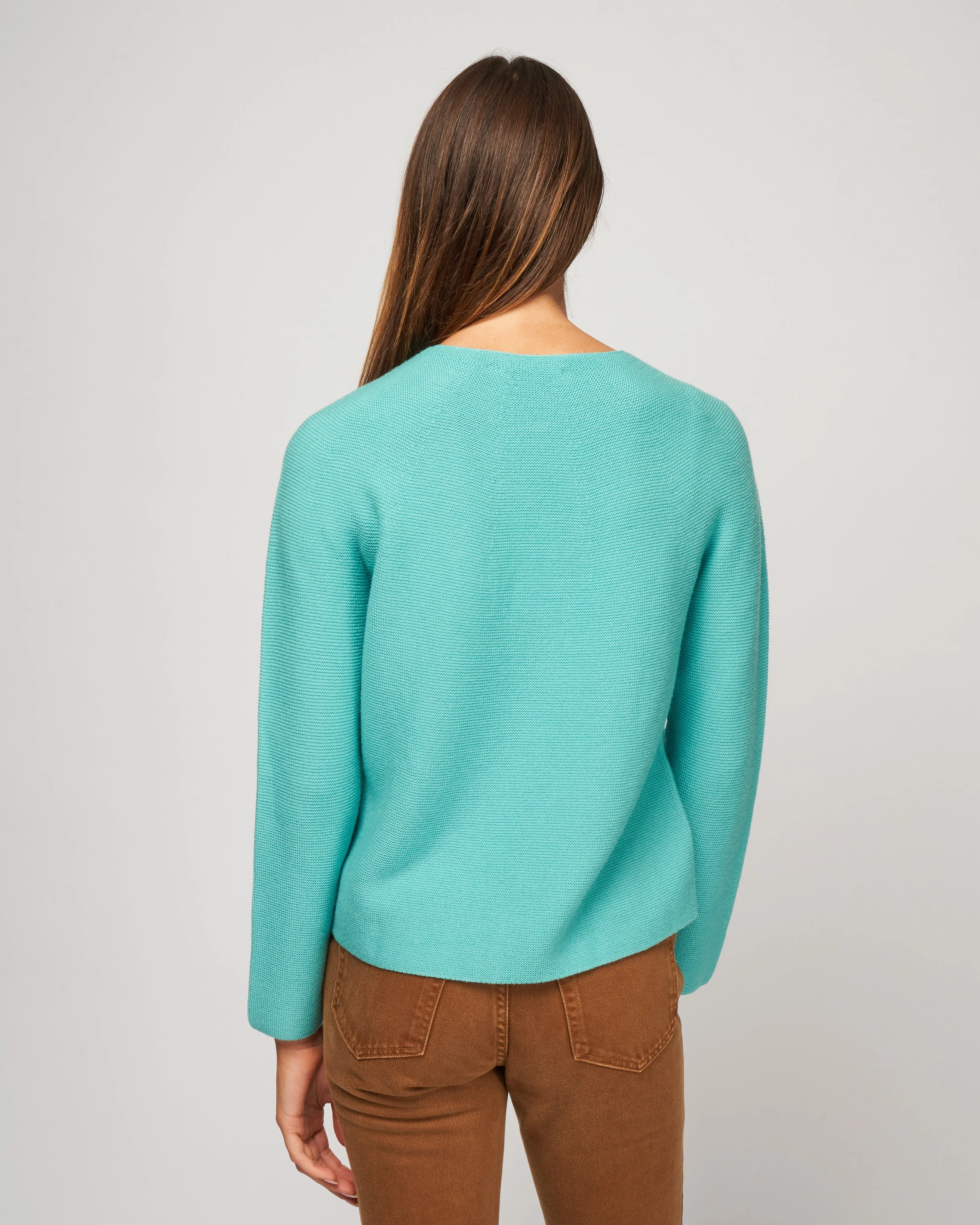 knitted crewneck sweater - seafoam