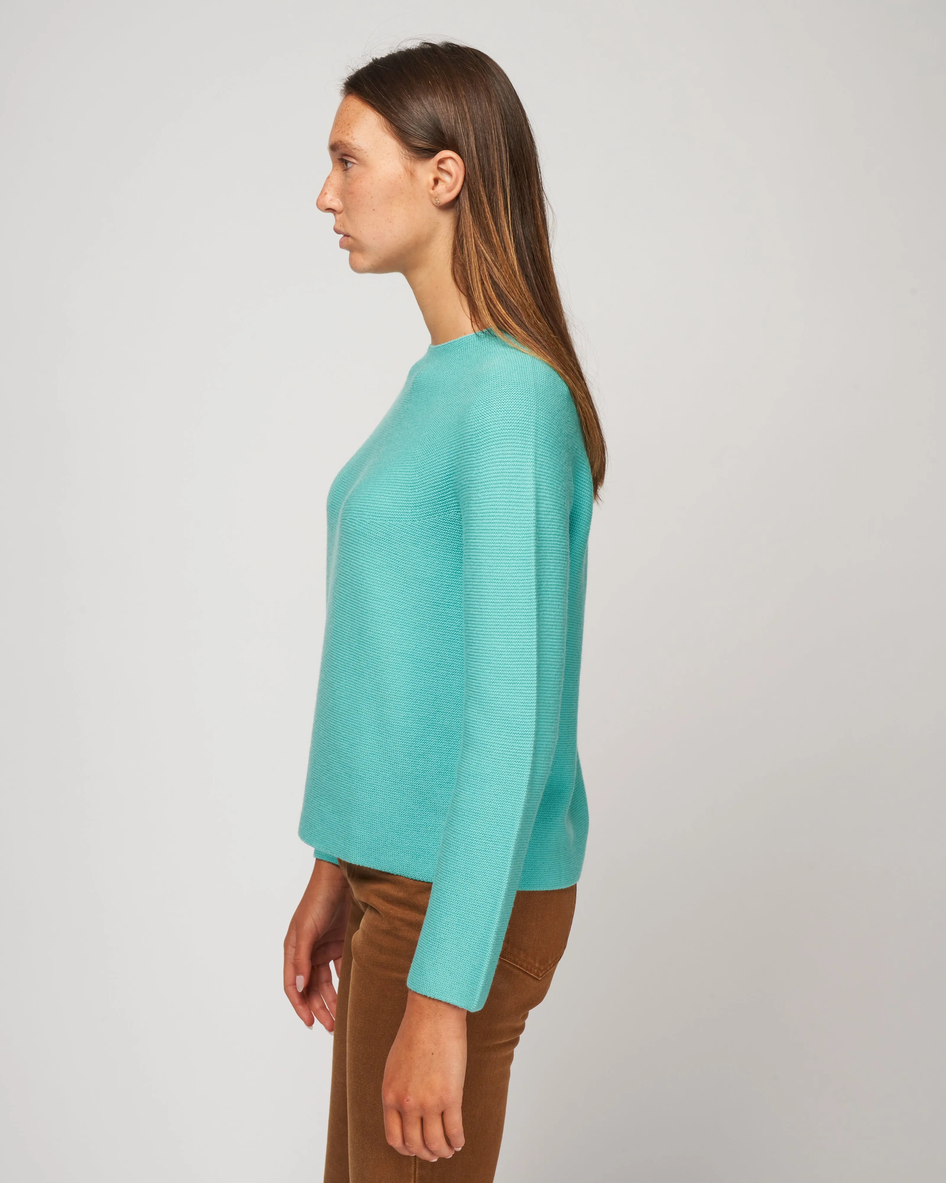 knitted crewneck sweater - seafoam
