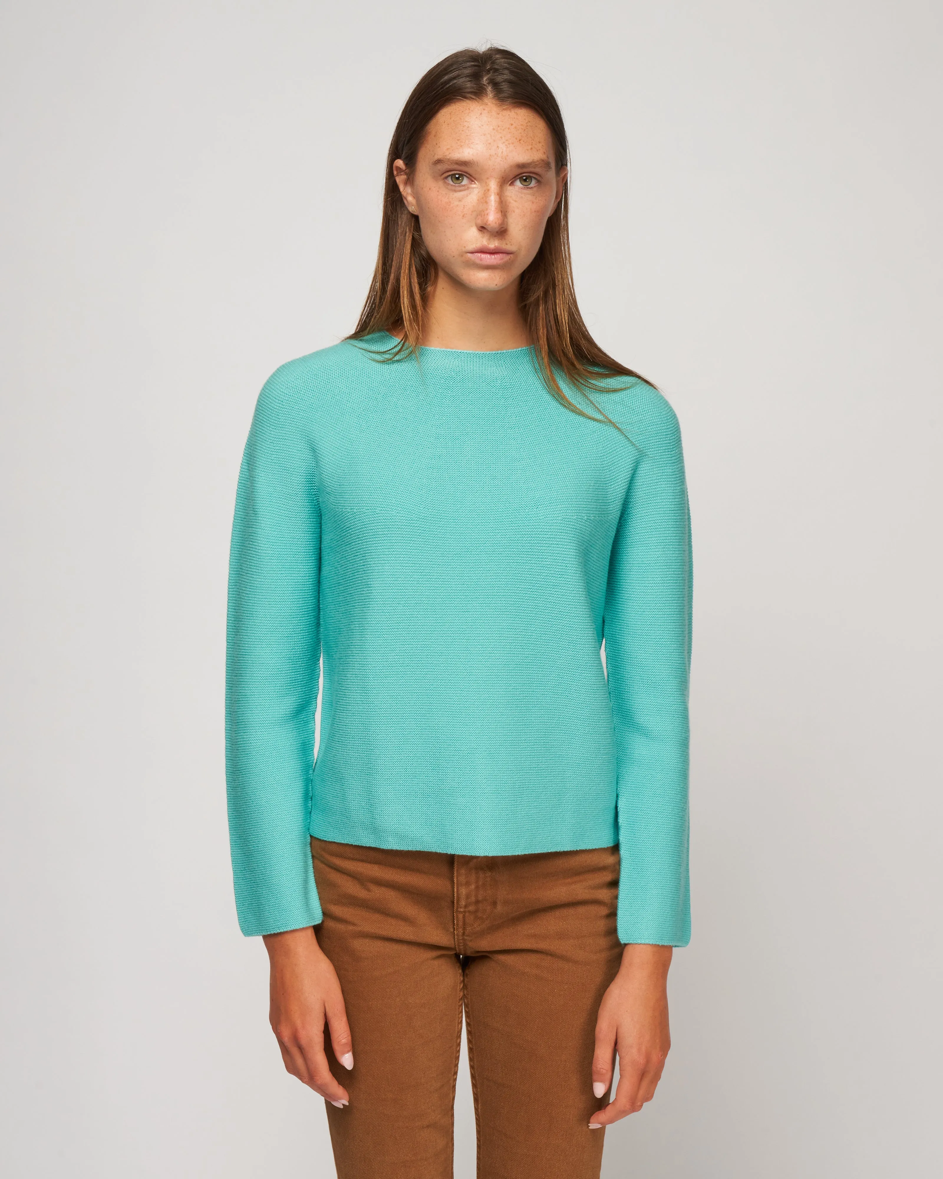 knitted crewneck sweater - seafoam