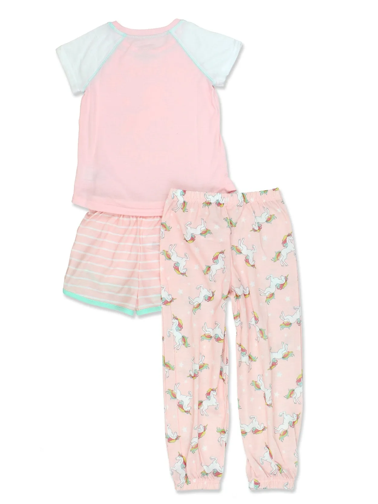 Komar Kids Unicorn Short Sleeve 3-Piece Pajamas Set