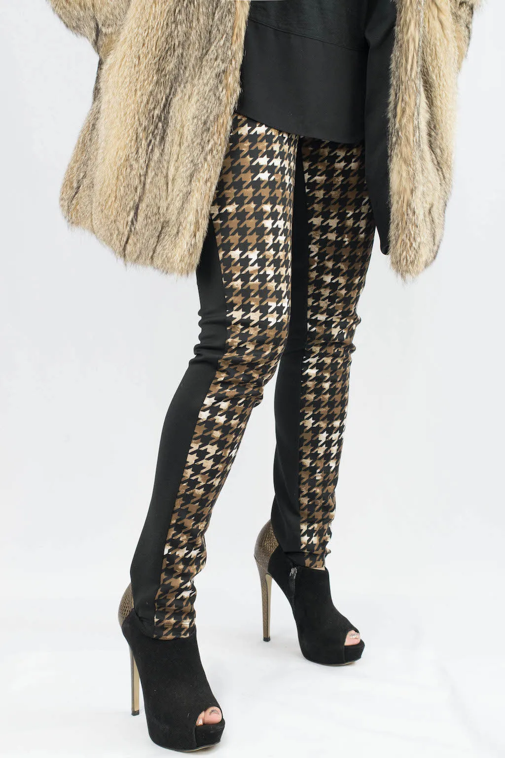 Kylie Houndstooth Color Block Pants