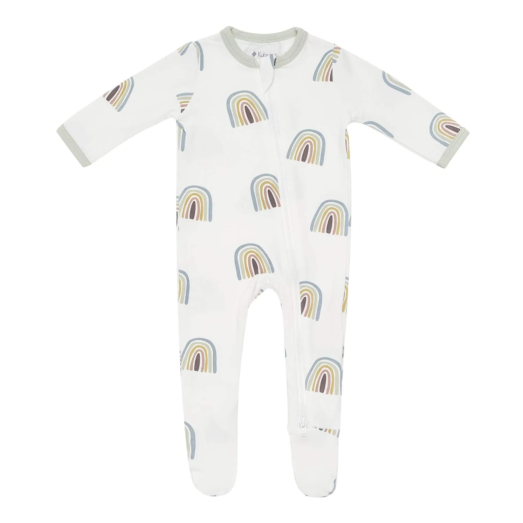 Kyte Zippered Footie- Aloe Rainbow