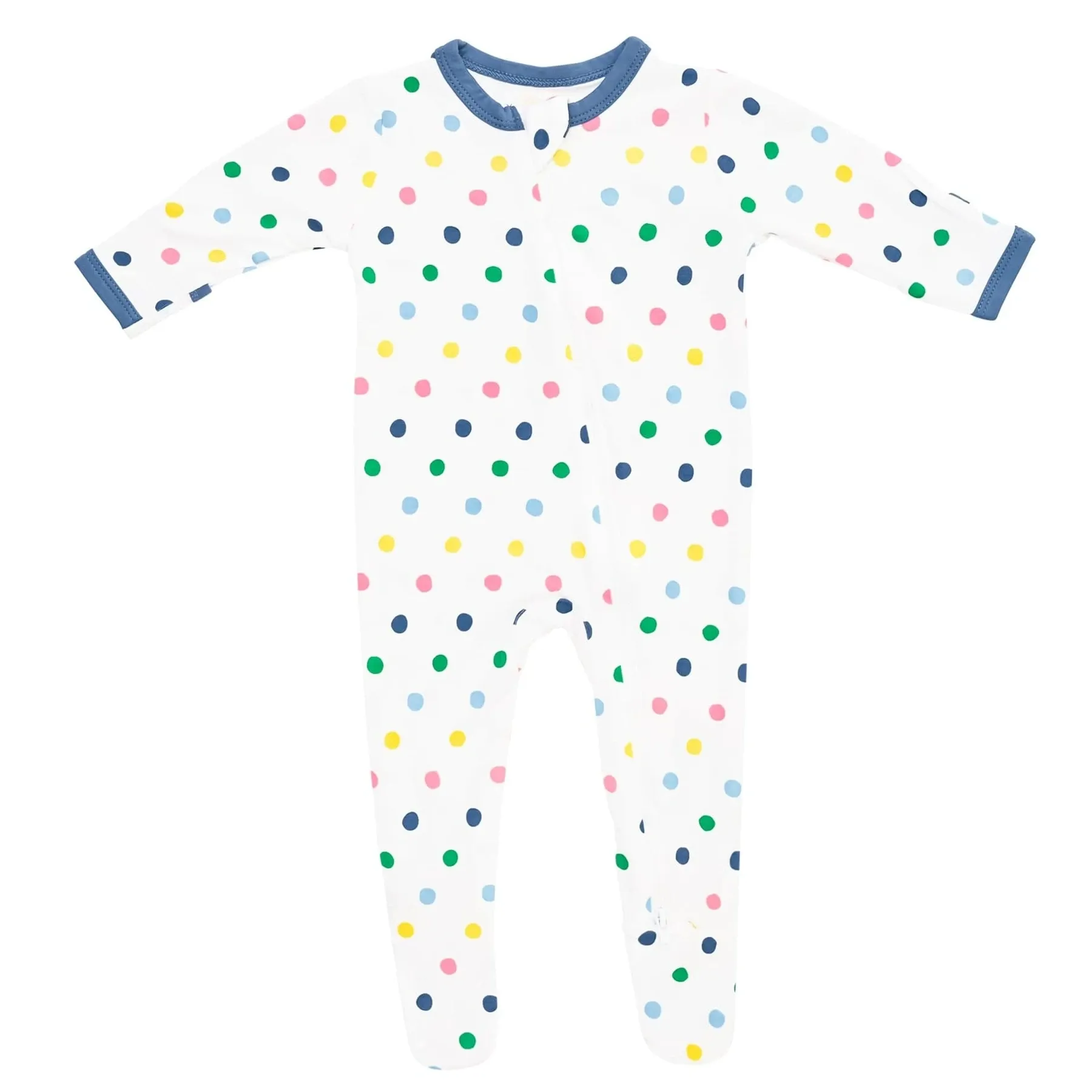 Kyte Zippered Footie- Spring Polka Dots