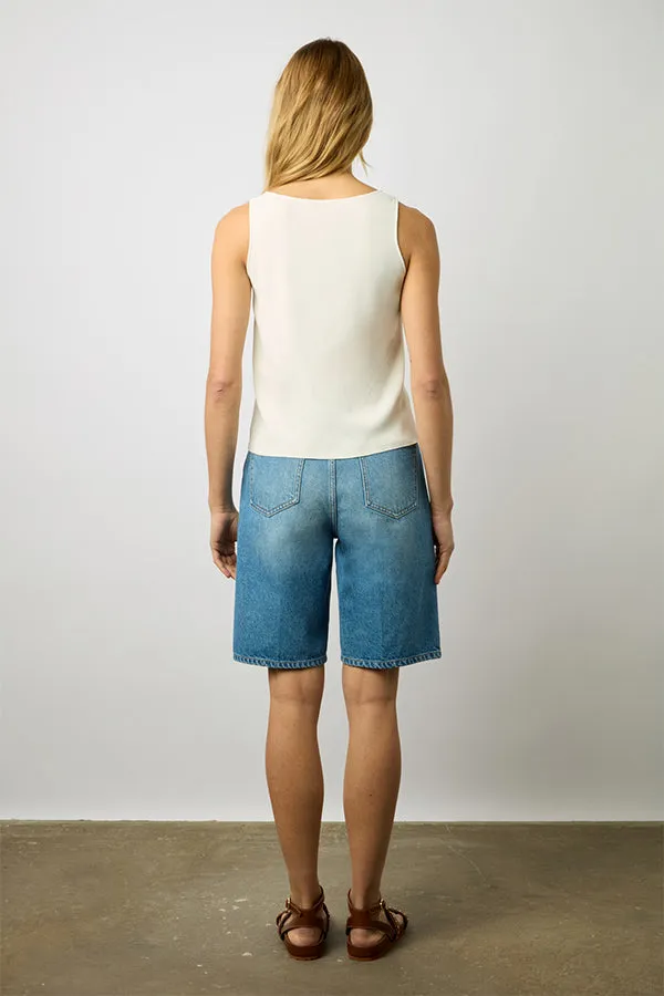 LARA WHITE MICROFIBER TANK TOP