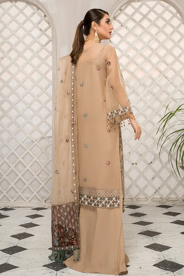 Latest Formal Dress Pakistani in Beige Shade #PF347