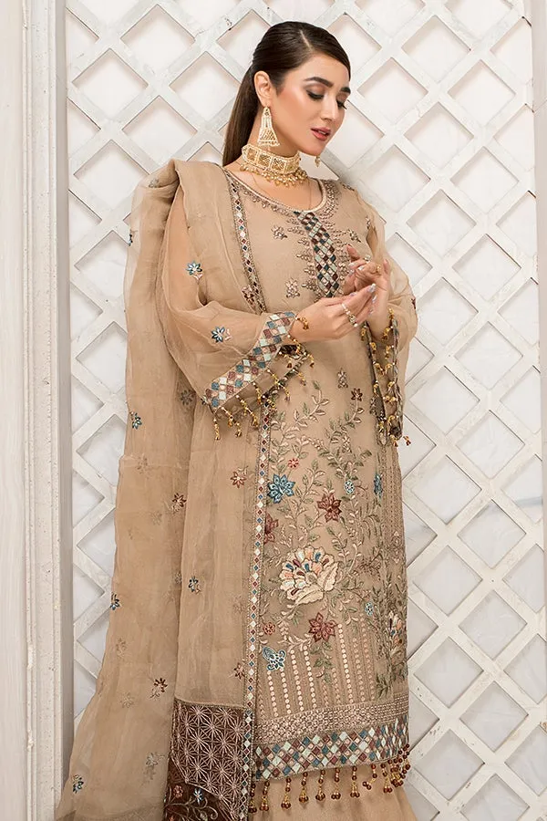 Latest Formal Dress Pakistani in Beige Shade #PF347
