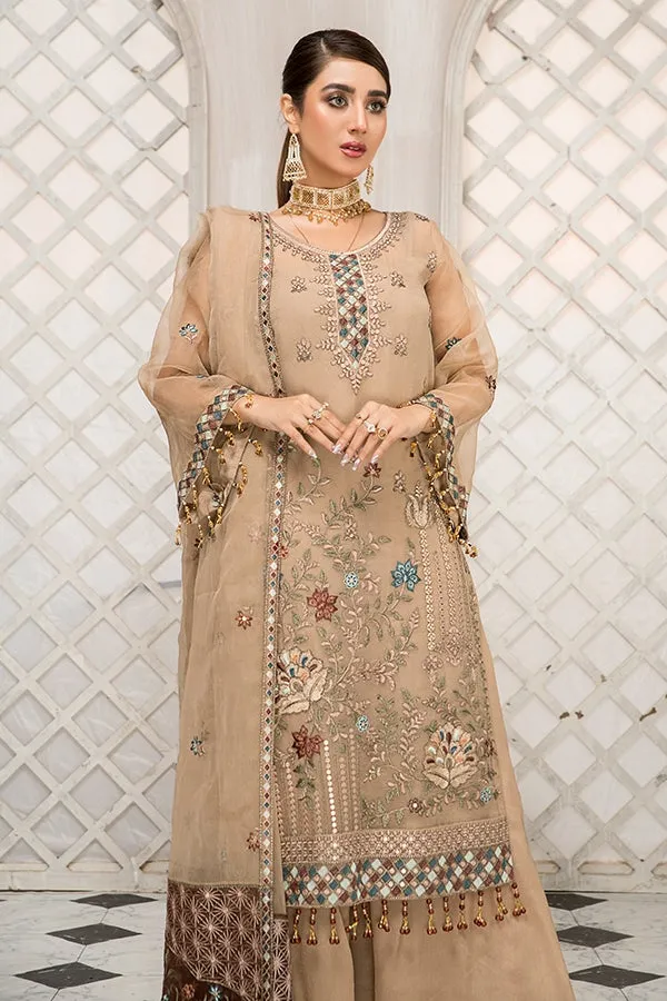 Latest Formal Dress Pakistani in Beige Shade #PF347