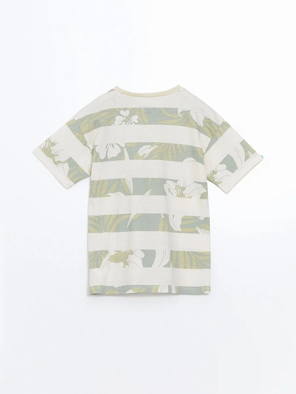 LCW Kids Beige Crew Neck Boy Shorts Pajama Set