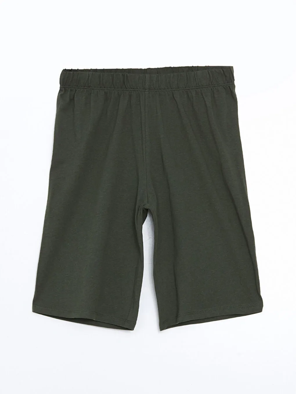 LCW Kids Beige Crew Neck Boy Shorts Pajama Set
