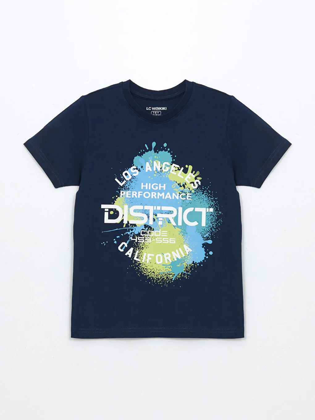 LCW Kids Navy Blue Crew Neck Boys Pajama Set