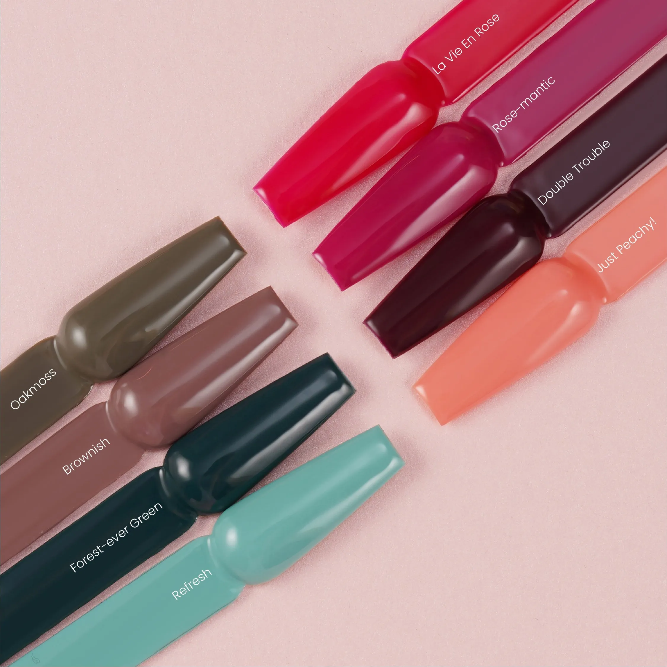 LDS Holiday Collection: 6 Healthy Gel Polishes, 1 Base Gel, 1 Top Gel, 1 Strengthener - WINTER MOOD - 007; 031; 032; 033; 094; 121