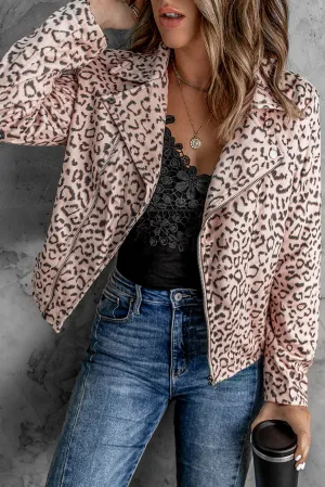 Leopard Print Zipper Jacket