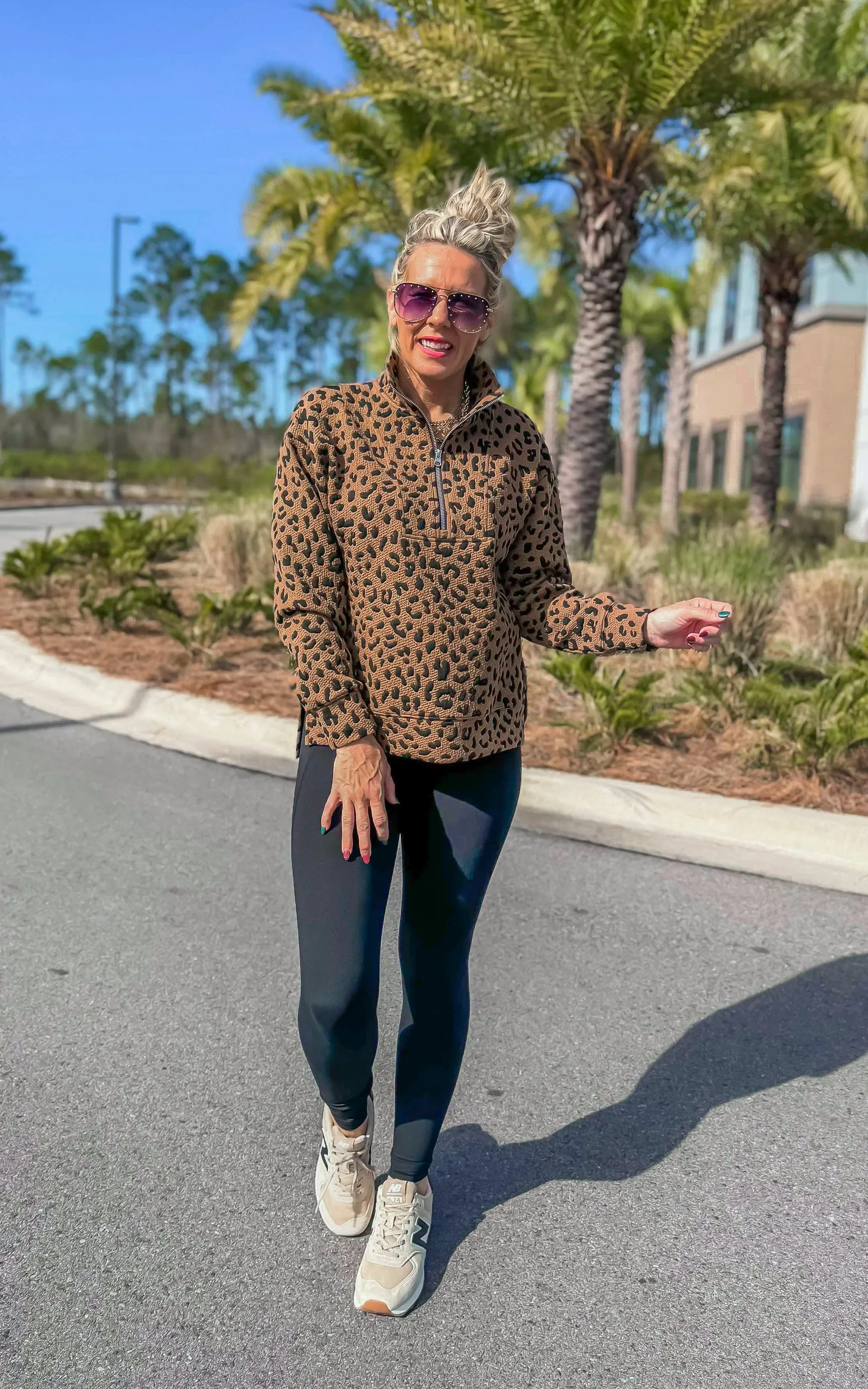 Leopard Quarter Zip Pullover | SALTY WAVE*DEAL-FINAL SALE