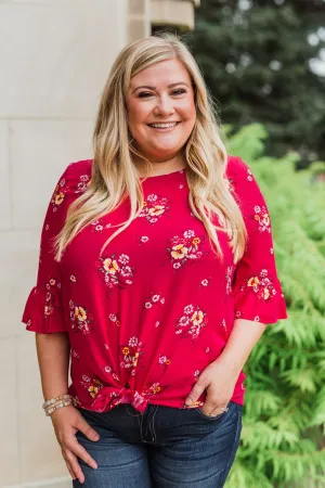 Life In A Fairytale Floral Top- Fuchsia
