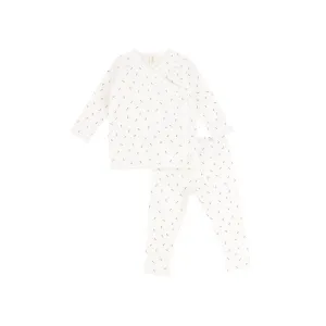 Lilette Printed Loungeset - White/Pink Tulips