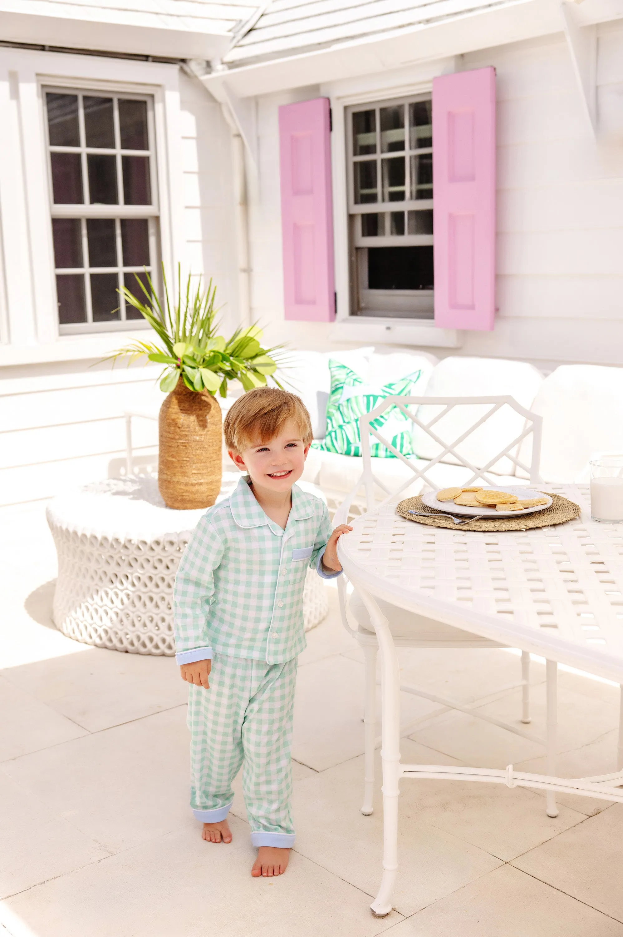 Lock's Little Man Set - Grace Bay Green Gingham with Beale Street Blue with Worth Avenue White