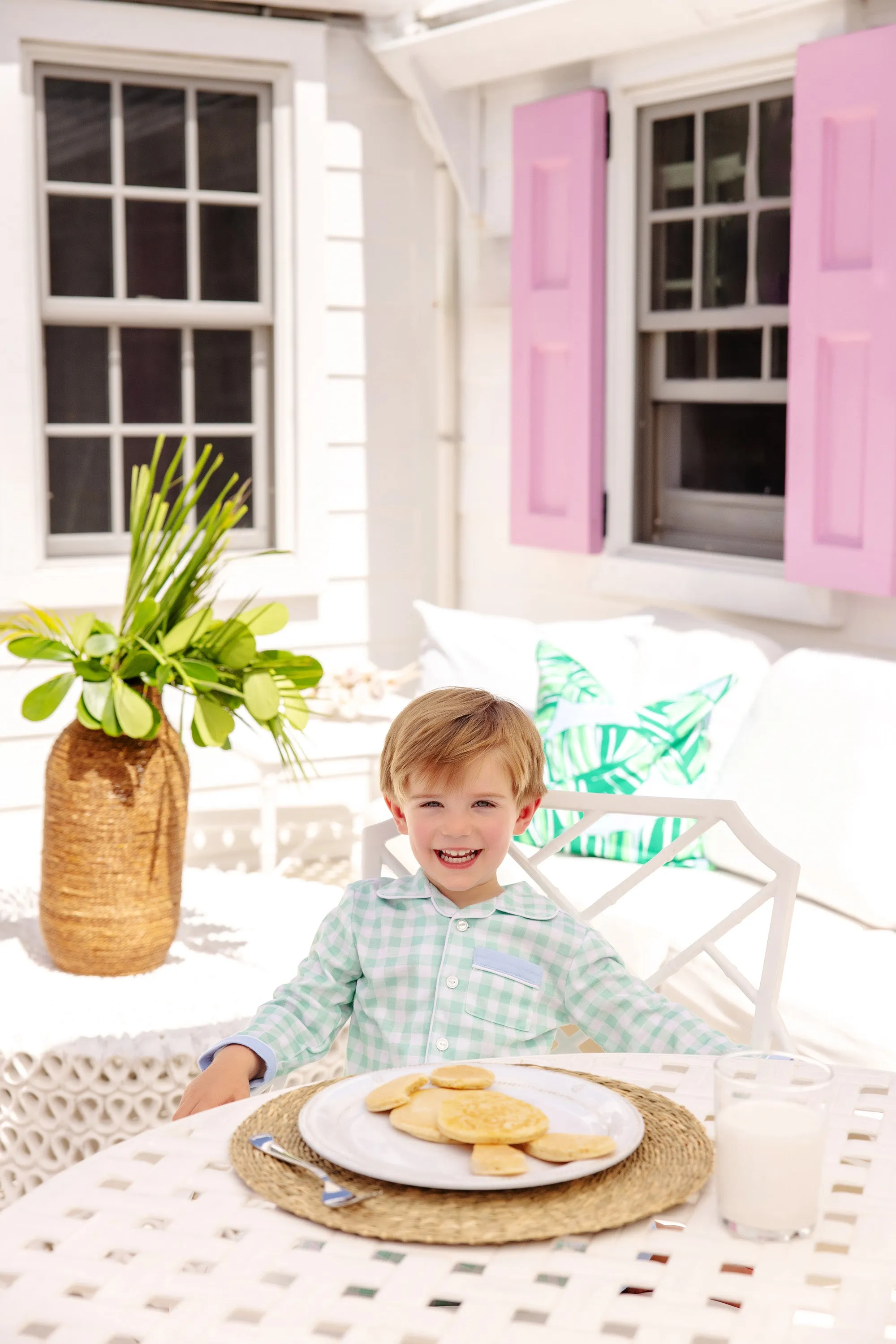 Lock's Little Man Set - Grace Bay Green Gingham with Beale Street Blue with Worth Avenue White