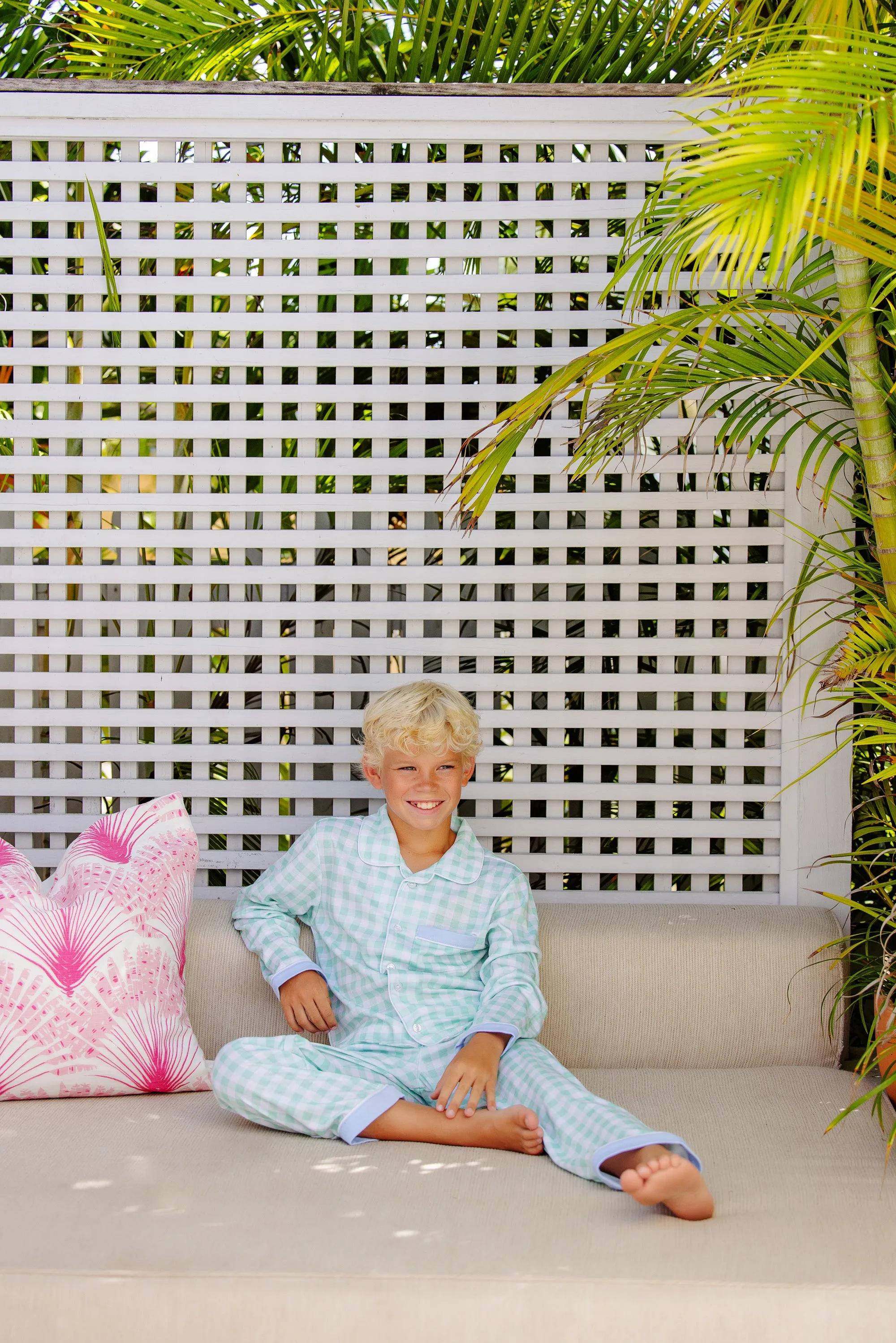 Lock's Little Man Set - Grace Bay Green Gingham with Beale Street Blue with Worth Avenue White