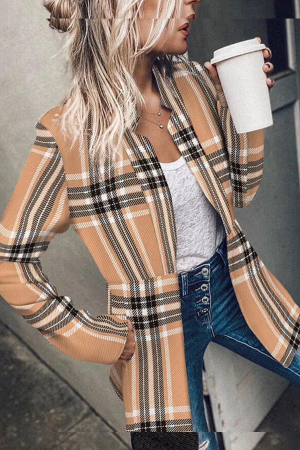 Long Sleeve Zig Zag Funnel Neck Coat