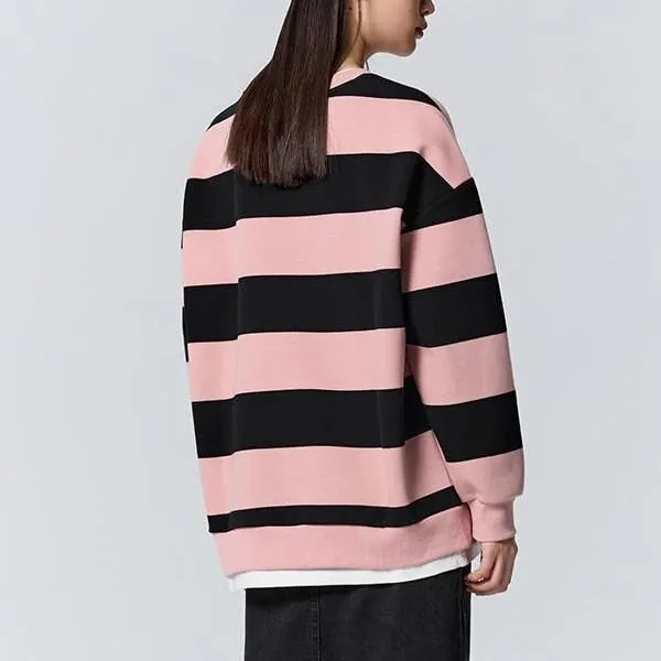 Loose Letter Striped Pullover