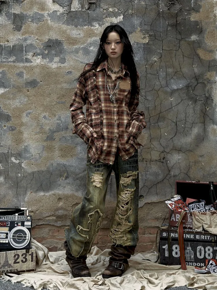 loose wide-leg jeans