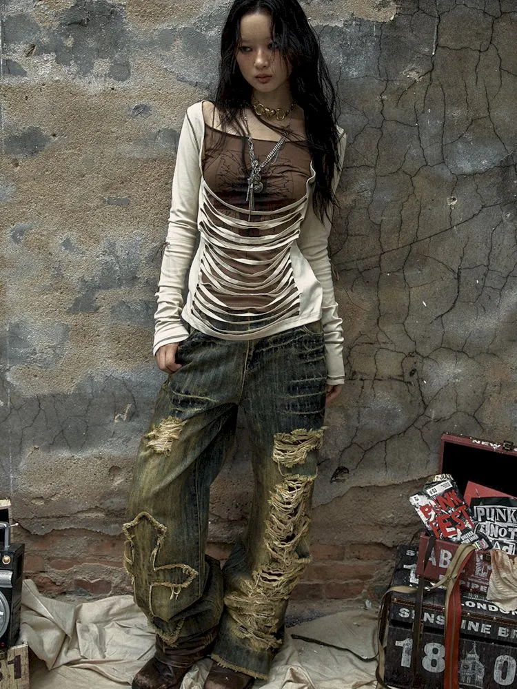 loose wide-leg jeans