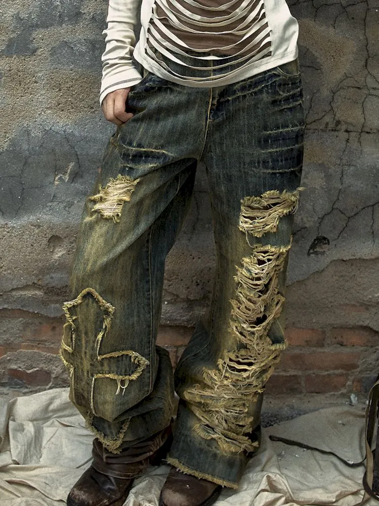 loose wide-leg jeans