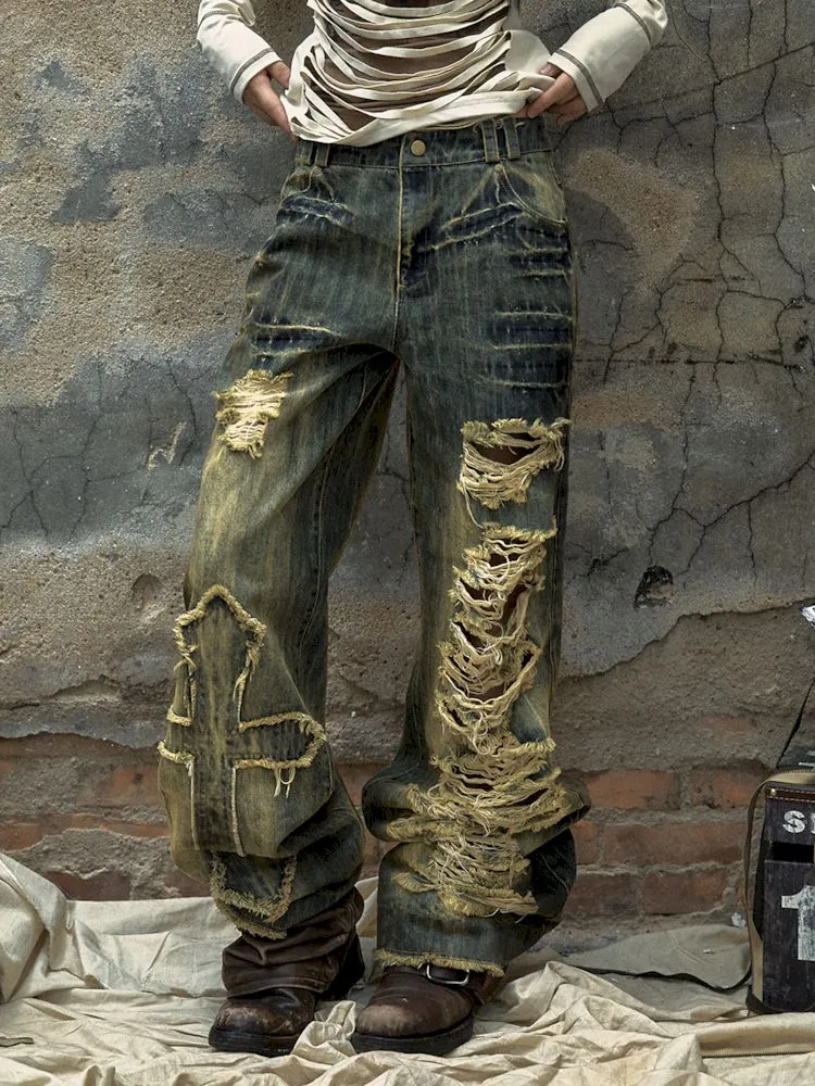 loose wide-leg jeans