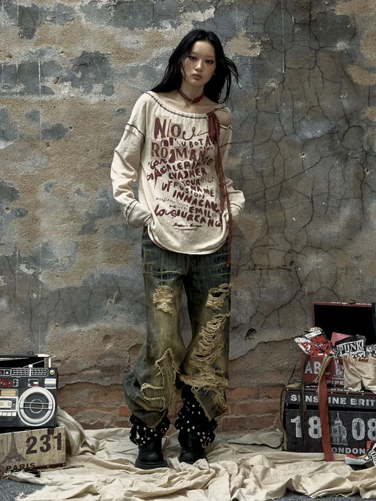 loose wide-leg jeans