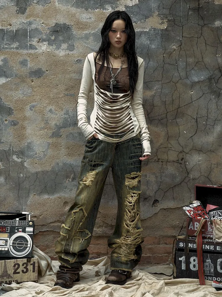 loose wide-leg jeans