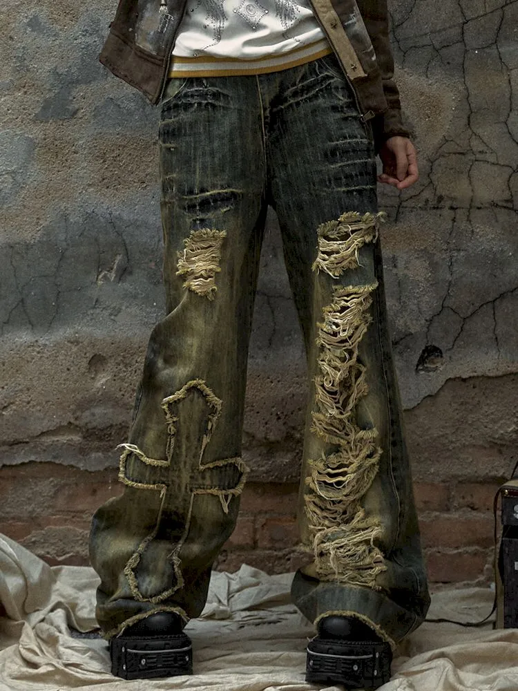 loose wide-leg jeans