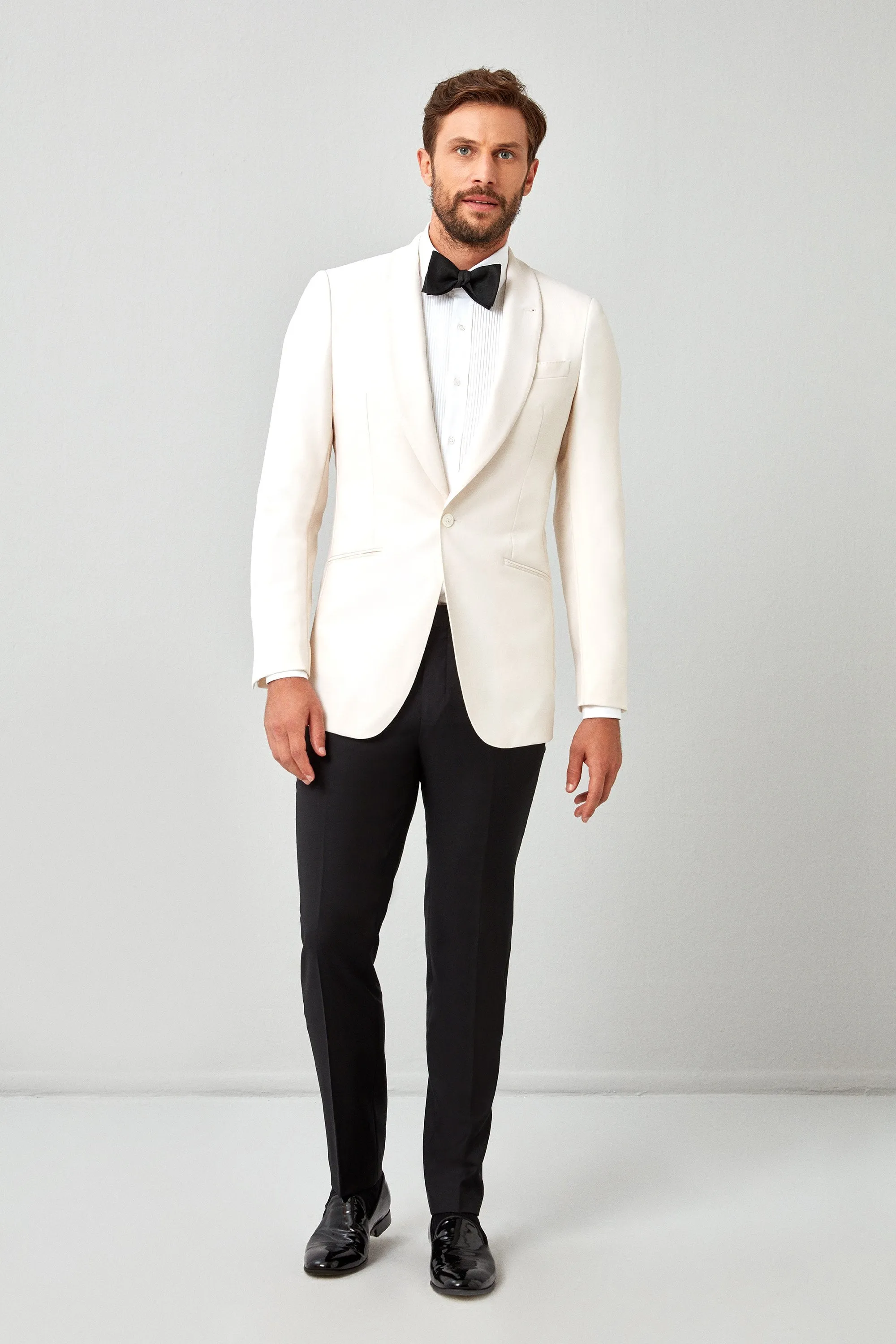 Loro Piana 150s Black Tuxedo Trousers